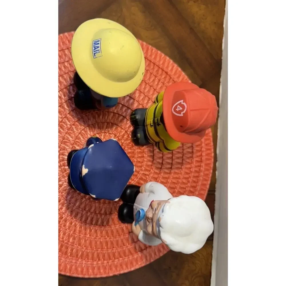 4 Early Learning Toys Soft Vinyl‎ Plastic Community Town Workers 6.5